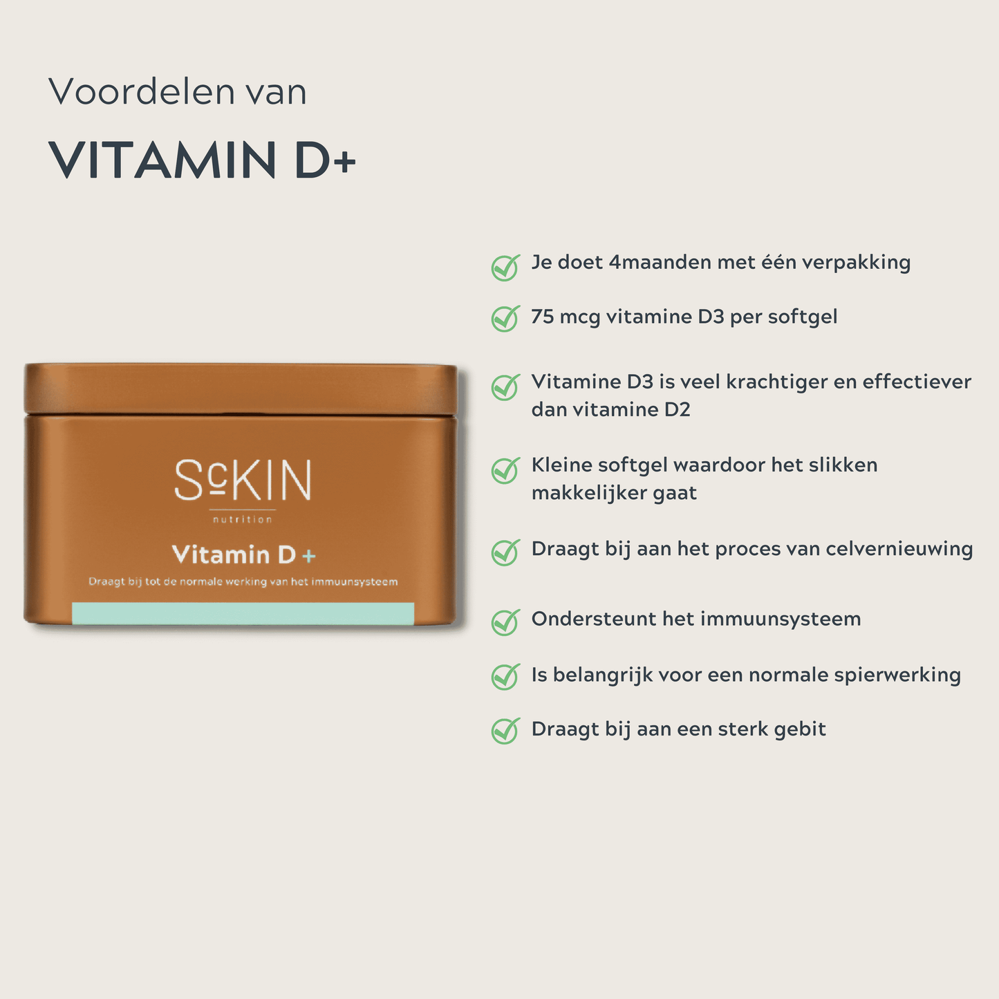 ScKIN Vitamine D+ 120Capsulen